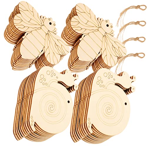 Anneome Diy Holzscheiben Unbehandeltem Holz Kreative Form zum Basteln mit Seil für Malen und Dekorieren von Partyzubehör Biene Schnecke von Anneome