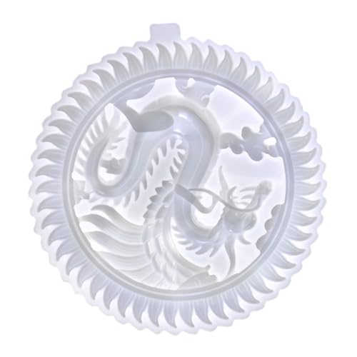 Anneome Drachenprägung Silikonform für Epoxidharz Dekorative Gießform für DIY Dragon Plate Ornament Flexible und Langlebige Silikonform zur Einfachen Herstellung Einzigartiger Wanddeko von Anneome