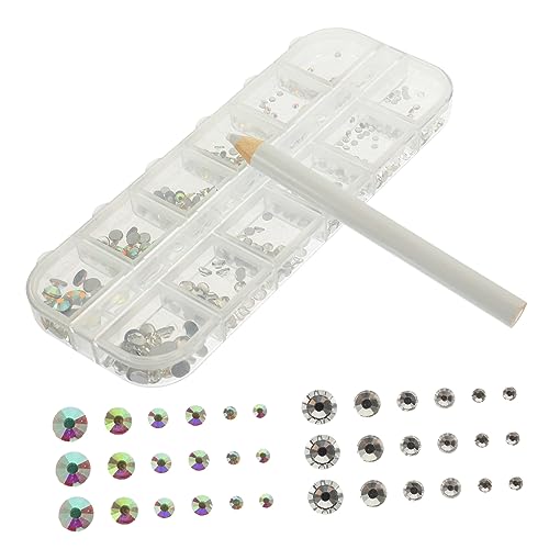 Anneome Fächer Rundglas Flatback Strasssteine Nageldesign Ab Farbverlauf mit Punktier Stift Große Nagel Diamanten für DIY Nagelschmuck Vielseitig für Fußnägel Mode und Bastelkunst von Anneome