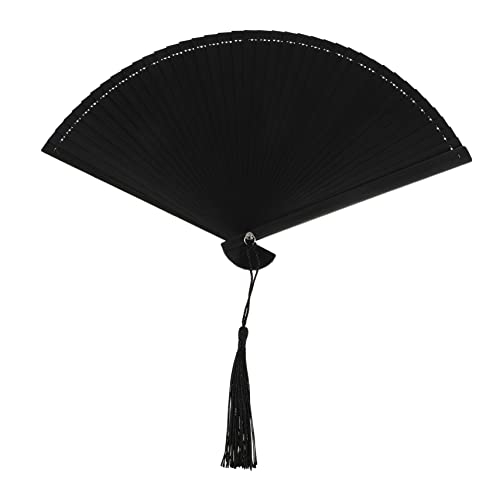 Anneome Faltbarer Handfächer Retro Design mit Quaste und Tasche Eleganter Chinesischer Handfächer für Tanz Fotografie und Dekoration Schwarz Anneome Faltbarer Handfächer Retro Design mit Quaste und Tasche Eleganter Chinesischer Handfächer für Tanz Fotografie und Dekoration Schwarz von Anneome