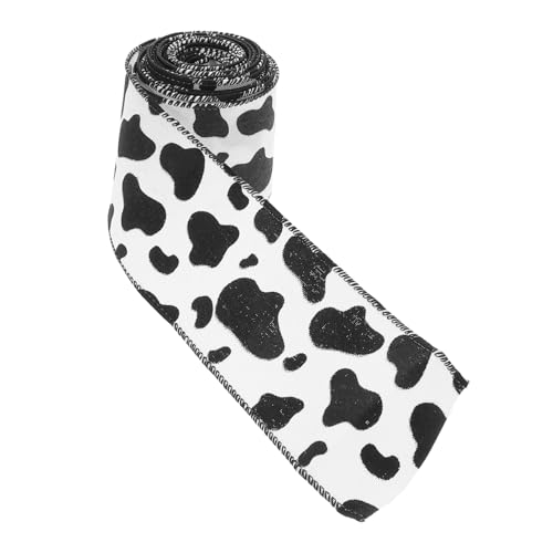 Anneome Farm Animal Cow Print Ribbon mit Drahtkante Breit Vielseitig für Geschenkverpackung DIY Kränze Bastelarbeiten und Partydekorationen Robust und Formbeständig von Anneome