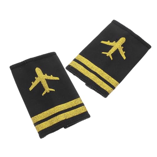 Anneome Flugzeug Schulterklappen Epauletten für Piloten und Langlebige Webband Uniform Abzeichen Professionelles Aviation Cosplay Zubehör Klassische Airline Epauletten von Anneome