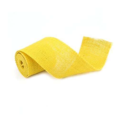 Anneome Gelbes Juteband Rolle Natürliche Juteburlap Dekoration Vielseitiges Geschenkband für Weihnachten DIY Kränze Hochzeitsdeko und Bastelprojekte von Anneome