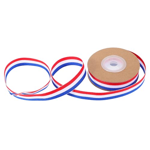 Anneome Gestreiftes Geschenkband Rot Weiß Blau Breit Medaillenband für Festliche Verpackung Partydeko Stilvolles Flatterband für Geschenke und Blumenarrangements von Anneome