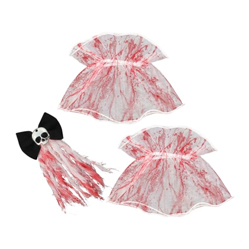 Anneome Halloween Haarclip Set Vampire Cosplay Set mit Dunkler Gothic Braut Haarclip und Retro Spitze Ärmel Manschetten für Karneval Party und Gruselige Kostümierung Anneome Halloween Haarclip Set Vampire Cosplay Set mit Dunkler Gothic Braut Haarclip und Retro Spitze Ärmel Manschetten für Karneval Party und Gruselige Kostümierung von Anneome