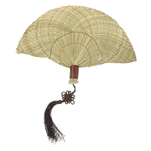Anneome Handgefertigter Strohhänderfächer Chinesischer Stil Leicht Robust Tragbar Handgewebt für Sommer Party Wanddekoration Vielseitig Einsetzbar Natürlicher Luftkühler von Anneome
