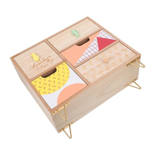 Anneome Holz Aufbewahrungsbox mit Fächern Langlebiger Schmuck Organizer aus Natürlichem Holz Praktische Schubladenbox für Haushalt Tisch und Büro Platzsparende und Vielseitige von Anneome