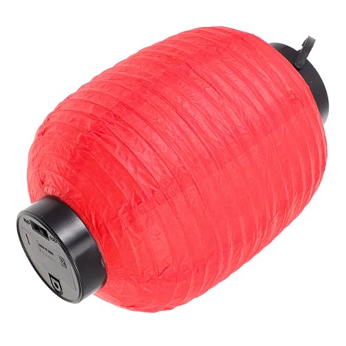 Anneome Japanische Faltbare Papierlaterne mit LED licht Rote Ovale Laterne Wetterfestes Dekolicht für Garten Wohnzimmer und Partybeleuchtung von Anneome
