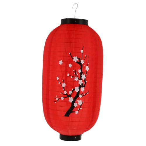 Anneome Japanische Laterne Rot Traditionelle Pflaumenblüten Hängelaterne für Outdoor Restaurant Dekoration Asiatischer Stil Langlebige Seidenlaterne von Anneome