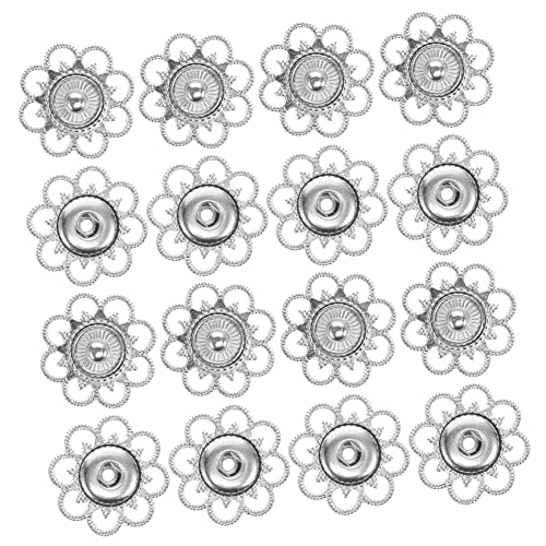 Anneome Metallknöpfe Für Kleidung – 20 Stück Handgenähte Blumenform Modische Druckknöpfe Für Lederhandwerk Anneome Metallknöpfe Für Kleidung – 20 Stück Handgenähte Blumenform Modische Druckknöpfe Für Lederhandwerk von Anneome