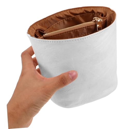 Anneome Mini Handtaschen Organizer Einsatz für Wasserfeste Bucket Bags Leichter Innenfutter Einsatz mit Mehreren Fächern und Reißverschluss Praktischer Taschen Organizer für Kleine von Anneome