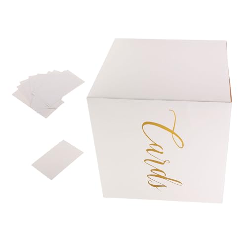 Anneome Multifunktionale Geschenkbox für Hochzeiten Verlobungen Geburtstage und Besondere Anlässe Weiße Kartenbox mit Goldener Prägung und Weißen Karten von Anneome