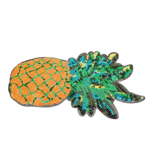 Anneome Pailletten Patch Ananas Design für DIY Nähprojekte Flexibler Bügelaufnäher für Kleidung Taschen und Mehr Einfach zu Verwenden für Mode von Anneome