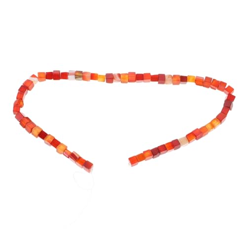 Anneome Roter Jaspis Würfel Perlen Lose Edelstein Spacer Perlen für Schmuckherstellung Quadratische Halbedelstein für Armbänder Halsketten DIY Bastelprojekte von Anneome