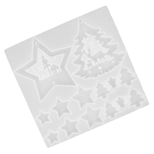 Anneome Silikonform Weihnachtsbaum und Stern Flexible Gießform für Diy Weihnachtsanhänger Wiederverwendbar und Einfach zu Reinigen für Bastelprojekte und Weihnachtsdekorationen von Anneome