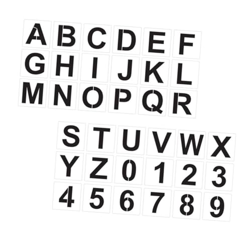 Anneome Teiliges Großes Alphabet Schablonen aus Hochwertigem Umweltfreundlichem Material Wiederverwendbare Buchstaben und Zahlen Schablonen für Malerei DIY Wanddekoration und von Anneome
