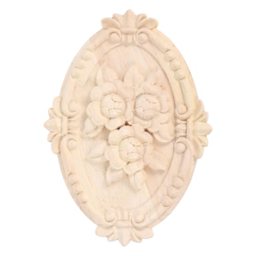 Anneome Unbemalte Holzapplikation Oval Geschnitzte Holzornamente Möbel Verzierung Tür Kamin Schrank Kommode Bett DIY Holzverzierung Anneome Unbemalte Holzapplikation Oval Geschnitzte Holzornamente Möbel Verzierung Tür Kamin Schrank Kommode Bett DIY Holzverzierung von Anneome