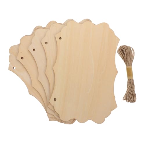 Anneome Unfertige Holzschilder mit Juteseil Blanko Holztafeln zum Bemalen und Basteln Hängende Dekorative Holzplaketten für Innenraum Wände DIY Tür Eventdekoration von Anneome