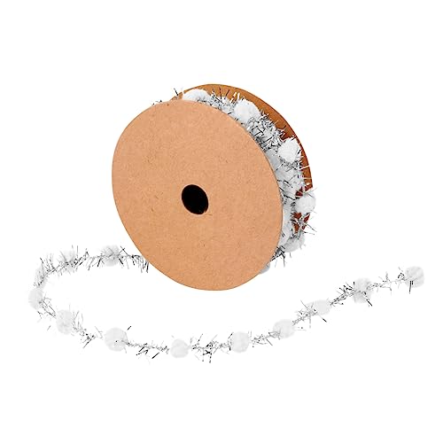 Anneome Weihnachtsbaum Dekoratives Geschenkband mit Flauschigen Kugeln DIY Bastelband Weiß Party und Heimdeko Zubehör Vielseitiges Geschenkverpackungsband von Anneome