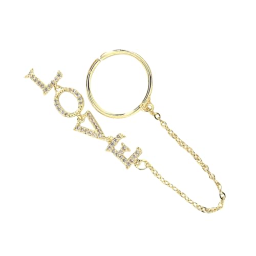 Anneome Zircon Love Nagelketten Dekor Goldene Maniküre Schmuck Strahlende Nail Charms für Kreative Nagelkunst Einfach Anzubringen Modisches Nagel accessoire für Besondere Anlässe von Anneome