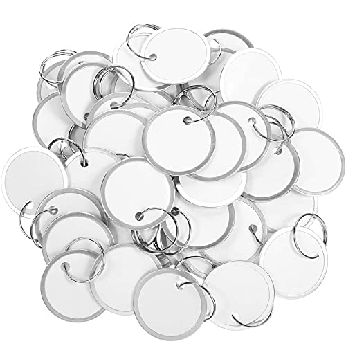 Anneth Metallfelgen-Etiketten, rund, mit Metallringen, Aufkleber für Autoschlüssel und Türschlüssel (100) von Anneth