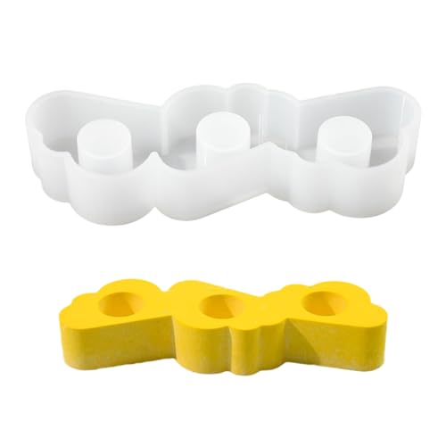 Kerzenform, leicht zu lösen, Basteldekoration, Set mit 3 zylindrischen Kerzenständern, Epoxidguss, Silikonformen für Schreibtisch-Ornamente, Hochzeit, Party (B) von Annewi