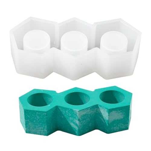 Kerzenform, leicht zu lösen, Basteldekoration, Set mit 3 zylindrischen Kerzenständern, Epoxidguss-Silikonformen, Kerzenformen aus Silikon für Desktop-Ornamente, Hochzeit, Party (A) von Annewi