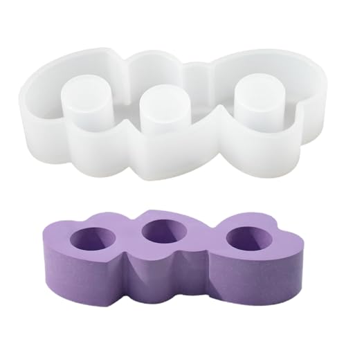 Kerzenform, leicht zu lösen, Basteldekoration, Set mit 3 zylindrischen Kerzenständern, Epoxidguss-Silikonformen, Kerzenformen aus Silikon für Desktop-Ornamente, Hochzeit, Party (C) von Annewi