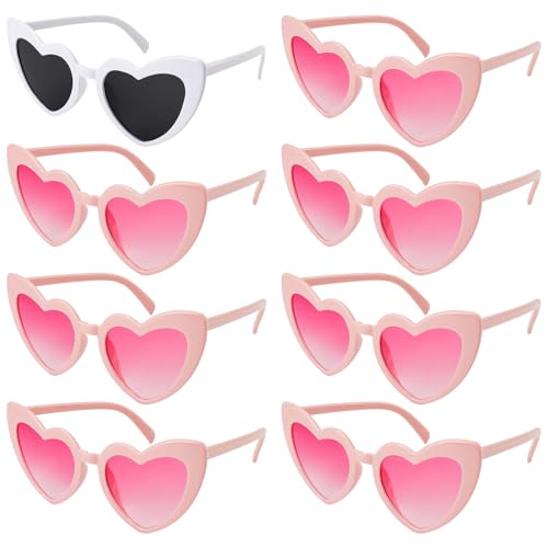 Annhao 8 Paar Sonnenbrillen in Herzform, EVJF-Brille, Herz-Sonnenbrille, Herz-Sonnenbrille, EVJF-Zubehör für Junggesellinnenabschied, Hochzeitsfeiern, Reisen, Karneval Annhao 8 Paar Sonnenbrillen in Herzform, EVJF-Brille, Herz-Sonnenbrille, Herz-Sonnenbrille, EVJF-Zubehör für Junggesellinnenabschied, Hochzeitsfeiern, Reisen, Karneval von Annhao