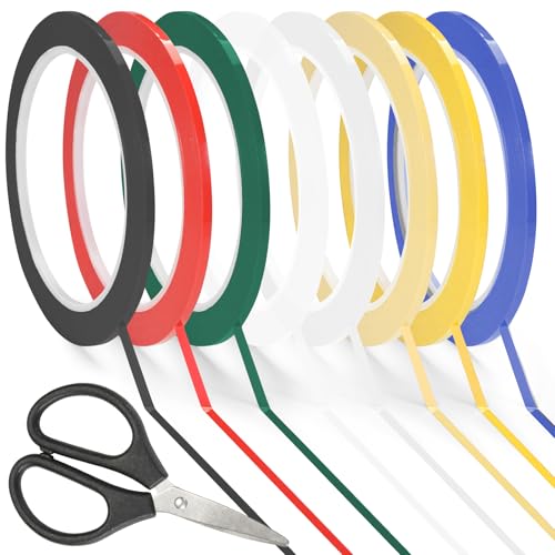 Annickee 8 Rollen Whiteboard Klebeband, 3mm x 66m, Klebeband Isolierband mit Kleiner Schere, Klebestreifen, Grafikband, Modellbau Whiteboard Linien, für Schule Büro Und Zuhause(Bunt) von Annickee