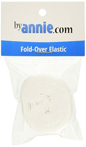 By Annie SUP211-2-WHT 1,9 cm x 0,9 m. Elastisches Faltband, Weiß von Annie
