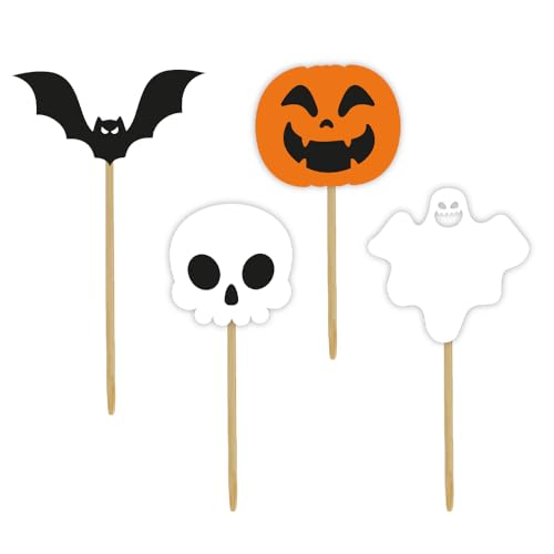 Anniversary House 12 Stück Halloween Cupcake Topper Halloween Kuchen Topper Cupcake Dekorationen 2,5-4,5 cm Gruselige Party Dekoration Bambus Pick, Fledermäuse, Kürbis, Totenkopf und Geist Topper Anniversary House 12 Stück Halloween Cupcake Topper Halloween Kuchen Topper Cupcake Dekorationen 2,5-4,5 cm Gruselige Party Dekoration Bambus Pick, Fledermäuse, Kürbis, Totenkopf und Geist Topper von Anniversary House