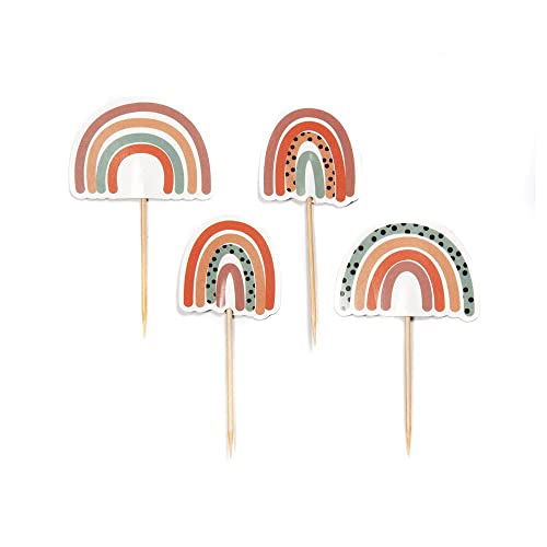 Neutrale Regenbogen-Cupcake-Topper von Anniversary House