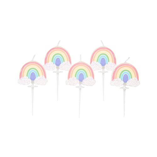 Anniversary House Pastellfarbene Regenbogen-Geburtstagskerzen für Kuchen, 5 Stück, mehrfarbig und Glitzer-Finish, Feier, Cupcake-Topper, Dekorationen, 6 cm, AHC242 Anniversary House Pastellfarbene Regenbogen-Geburtstagskerzen für Kuchen, 5 Stück, mehrfarbig und Glitzer-Finish, Feier, Cupcake-Topper, Dekorationen, 6 cm, AHC242 von Anniversary House