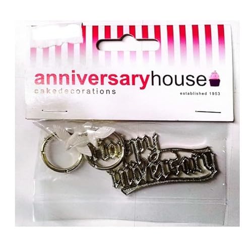 Anniversary House Tortenaufsatz "Happy Birthday", Silber, Einheitsgröße von Anniversary House
