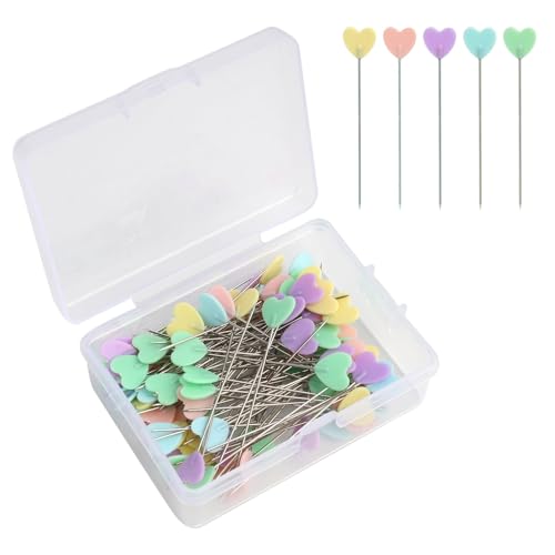 200 Stück Mehrfarbige Lange Stecknadeln mit Liebe Herzförmigen Köpfen – Ideal für Quilten, Nähen und Basteln, Gerade Pins und Quiltnadeln in Praktischer Aufbewahrungsbox 200 Stück Mehrfarbige Lange Stecknadeln mit Liebe Herzförmigen Köpfen – Ideal für Quilten, Nähen und Basteln, Gerade Pins und Quiltnadeln in Praktischer Aufbewahrungsbox von Annlpoy
