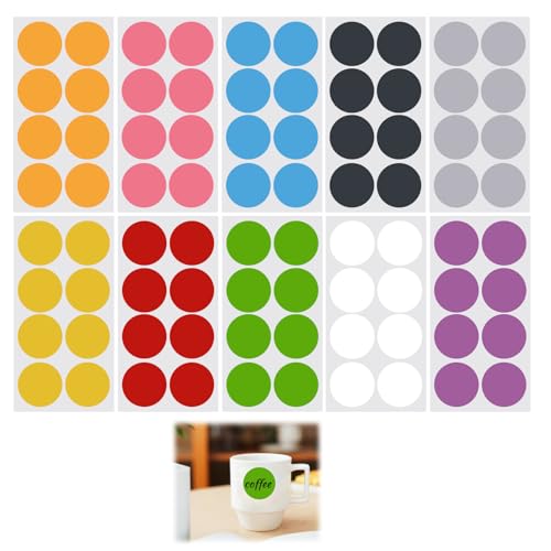 240 Stück 50mm Bunte Klebepunkte Groß - Selbstklebende Markierungspunkte in 10 Verschiedenen Farben, Ideal für Büro, Schule, Haushalt und Handwerk von Annlpoy