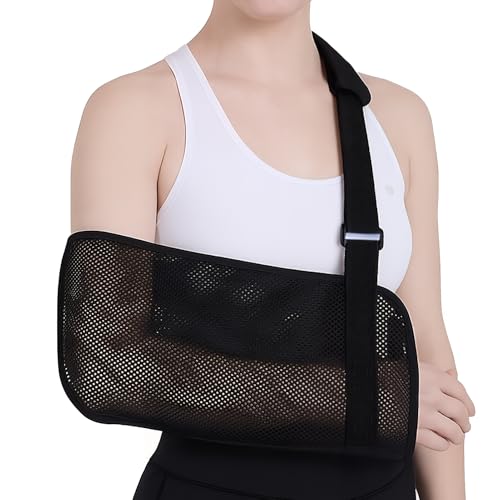 Annlpoy 1pcs Schulterschlinge aus Netzstoff für Schulterverletzungen, Rotatorenmanschettenrisse, Armstütze für Dusche, anpassbar für rechten und linken Arm, Ellenbogenstabilisierung von Annlpoy