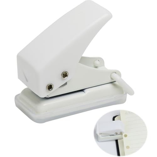 Mini Einzellocher, Locher aus Metall Mini-Locher, Locher für Ordner, Für Home Student Office Schule und DIY Projekte, Souvenirbücher, Lesezeichenordner (Weiß) von Annlpoy