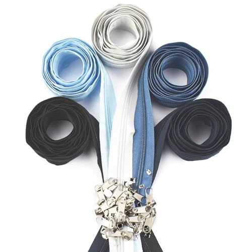 Endlosreißverschluss mit Zipper, 2 m Zipper für Reißverschluss 5 mm, Mit Kettenkopf und Endstück, 5 Streifen 4 Farben, für Jacke, Röcke, Rucksack, HeimtextilienRoughly Divisible 30 cm, 50cm, 80cm Endlosreißverschluss mit Zipper, 2 m Zipper für Reißverschluss 5 mm, Mit Kettenkopf und Endstück, 5 Streifen 4 Farben, für Jacke, Röcke, Rucksack, HeimtextilienRoughly Divisible 30 cm, 50cm, 80cm von Annvchi