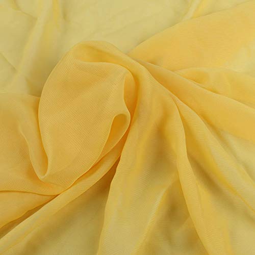 Polyester Chiffon Stoff 100D Drape Braut Georgette für die Herstellung von Brautkleid Han Fu Stoff Party Kostüm 150cm breit, Meterware verkauft (Gelb) von AnnyCraft