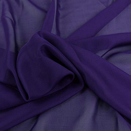 Polyester Chiffon Stoff 100D Drape Braut Georgette für die Herstellung von Brautkleid Han Fu Stoff Party Kostüm 150cm breit, Meterware verkauft (Lila) von AnnyCraft
