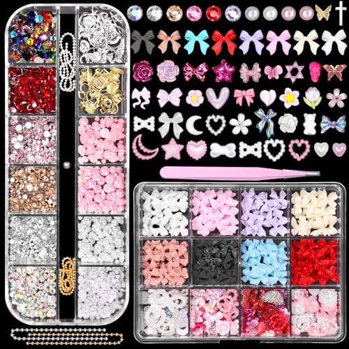 Anower 3D-Nagelanhänger und Strasssteine, mehrfarbiger Bogen, Mond, Herz, Stern, Nagelschmuck, flache Rückseite und farbige Kristallsteine, U-Edelsteine Anower 3D-Nagelanhänger und Strasssteine, mehrfarbiger Bogen, Mond, Herz, Stern, Nagelschmuck, flache Rückseite und farbige Kristallsteine, U-Edelsteine von Anower
