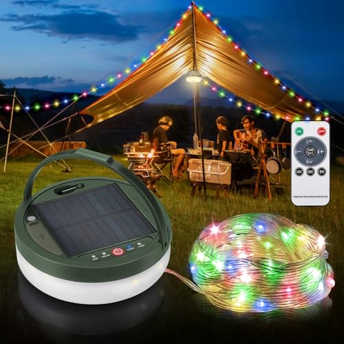 Anpro 12M 150 LED Camping Lichterkette Aufrollbar, Solar & USB Aufladung Camping Lampe Tragbare 3600mAh, Solar Camping licht Dimmbar 5 Beleuchtungsmodi für Camping Party Gartendek Anpro 12M 150 LED Camping Lichterkette Aufrollbar, Solar & USB Aufladung Camping Lampe Tragbare 3600mAh, Solar Camping licht Dimmbar 5 Beleuchtungsmodi für Camping Party Gartendek von Anpro