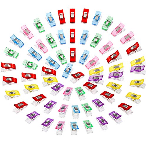 Anpro Clips für Nähen / Quilten, Blue/Green/Pink/Purple/Red/Yellow, 100er-Pack Anpro Clips für Nähen / Quilten, Blue/Green/Pink/Purple/Red/Yellow, 100er-Pack von Anpro