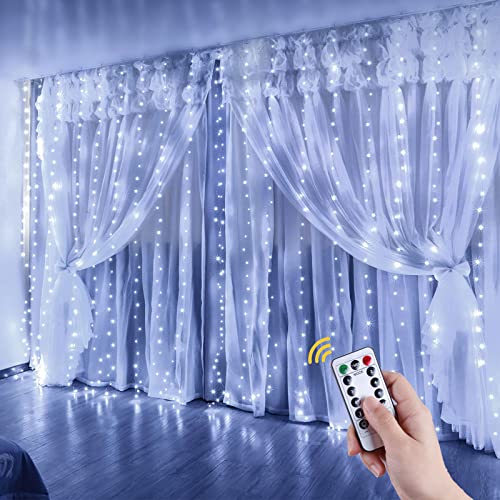 Anpro Lichtervorhang 3m x 3m ,300 LEDs USB Lichterkette LED Lichterkettenvorhang mit 8 Modi für Partydekoration deko schlafzimmer, Innenbeleuchtung, Kaltes Weiß Anpro Lichtervorhang 3m x 3m ,300 LEDs USB Lichterkette LED Lichterkettenvorhang mit 8 Modi für Partydekoration deko schlafzimmer, Innenbeleuchtung, Kaltes Weiß von Anpro