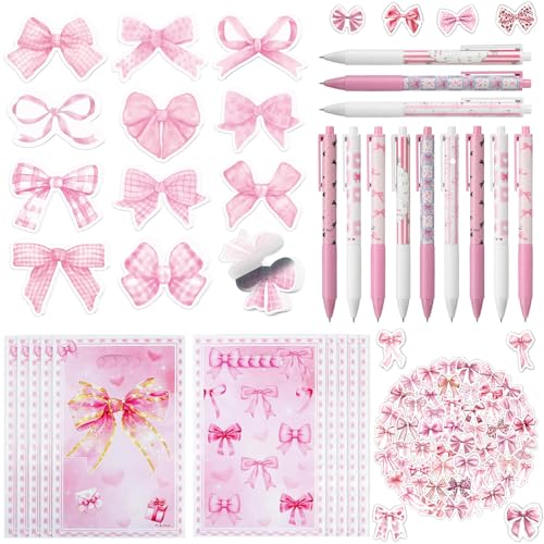 Anprola Rosa Kokettschleife, Partyzubehör, 86 Stück, Schleifen-Haftnotizen, Schleifen-Aufkleber, Schleifen-Geschenktüten für Schleifen-Thema, Geburtstagsparty, Schulbedarf, Schreibwarenbedarf Anprola Rosa Kokettschleife, Partyzubehör, 86 Stück, Schleifen-Haftnotizen, Schleifen-Aufkleber, Schleifen-Geschenktüten für Schleifen-Thema, Geburtstagsparty, Schulbedarf, Schreibwarenbedarf von Anprola
