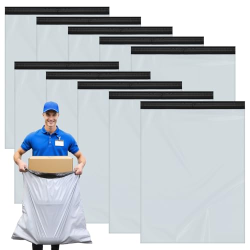 10 Stück Versandtaschen Groß 60x80 cm, Selbstklebende Versandtüten aus PE, Blickdicht Reißfest Wasserdicht, Versandbeutel für Kleidung Textilien Retouren, Versandtaschen Plastik Dick und Stabil von Anrbb