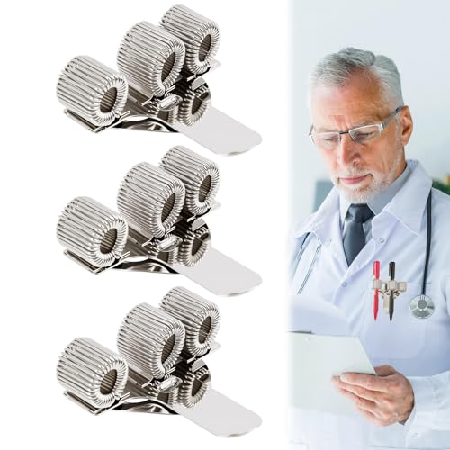 3 Stück Pen Holder mit 3 Löchern, Verstellbarer Edelstahl Stifthalter, Pen Holder Clips für Kasack und Tasche, Ideal für Home Office Ärzte Krankenschwestern, Nurse Accessories, Stifthalter mit Clips, 3 Stück Pen Holder mit 3 Löchern, Verstellbarer Edelstahl Stifthalter, Pen Holder Clips für Kasack und Tasche, Ideal für Home Office Ärzte Krankenschwestern, Nurse Accessories, Stifthalter mit Clips, von Anrbb