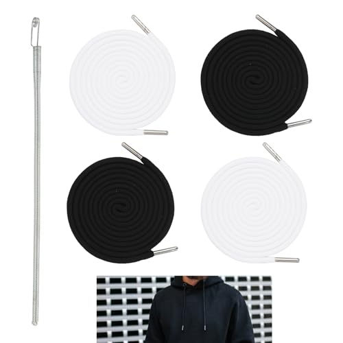 5-teiliges Set Kordel für Jogginghose, Kordel für Hoodie, 160 cm Kordelzug mit Metallenden, Hosenband aus Polyester, mit Durchziehnadel aus Edelstahl, Ersatz Kordelband für Hosen und Sportkleidung von Anrbb